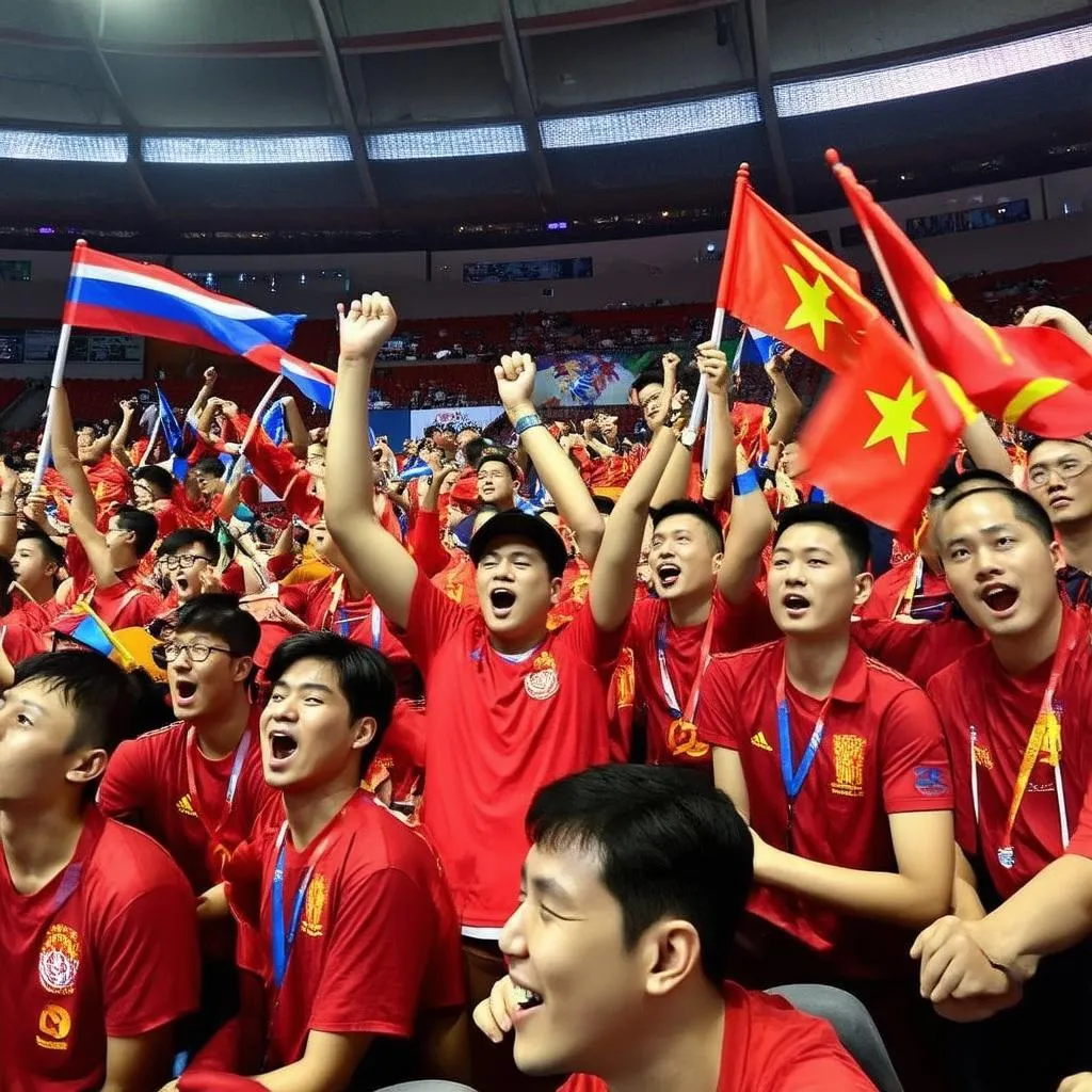 Cổ động viên Việt Nam xem bóng đá trực tiếp Asiad 2018