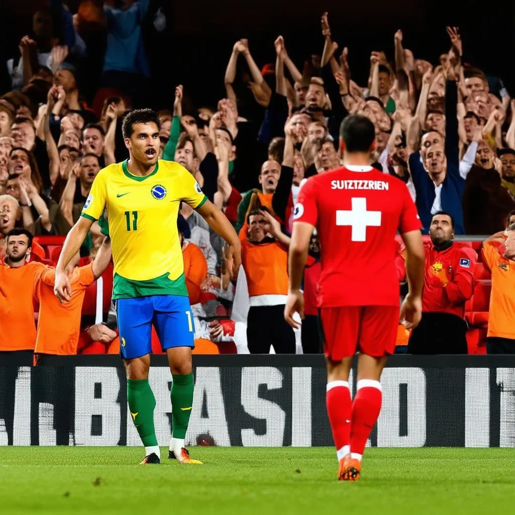 Brazil và Thụy Sĩ thi đấu