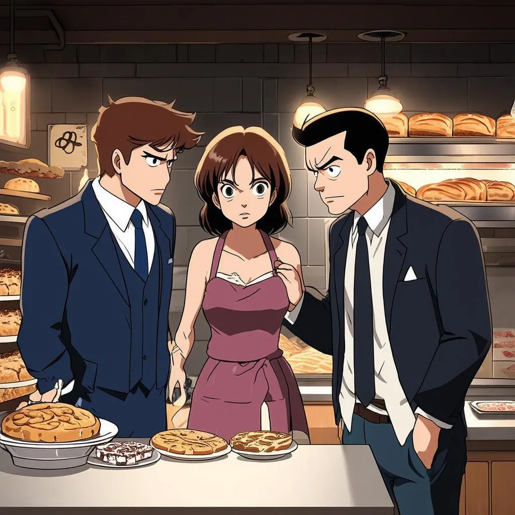 Conan and his friends in a spooky bakery