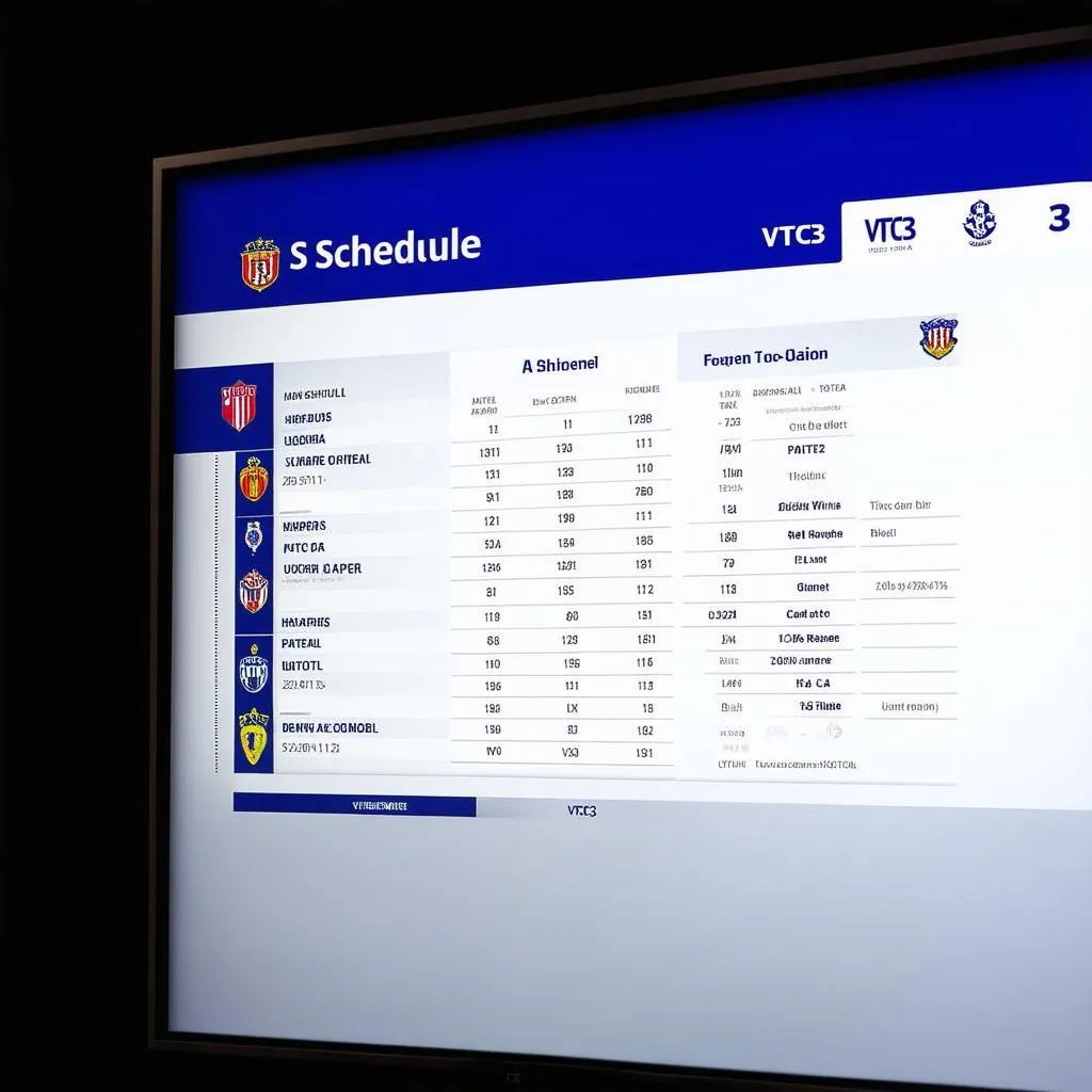Lịch phát sóng bóng đá trên kênh VTC3