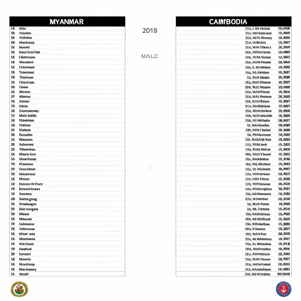 Lịch thi đấu bóng đá Myanmar và Campuchia