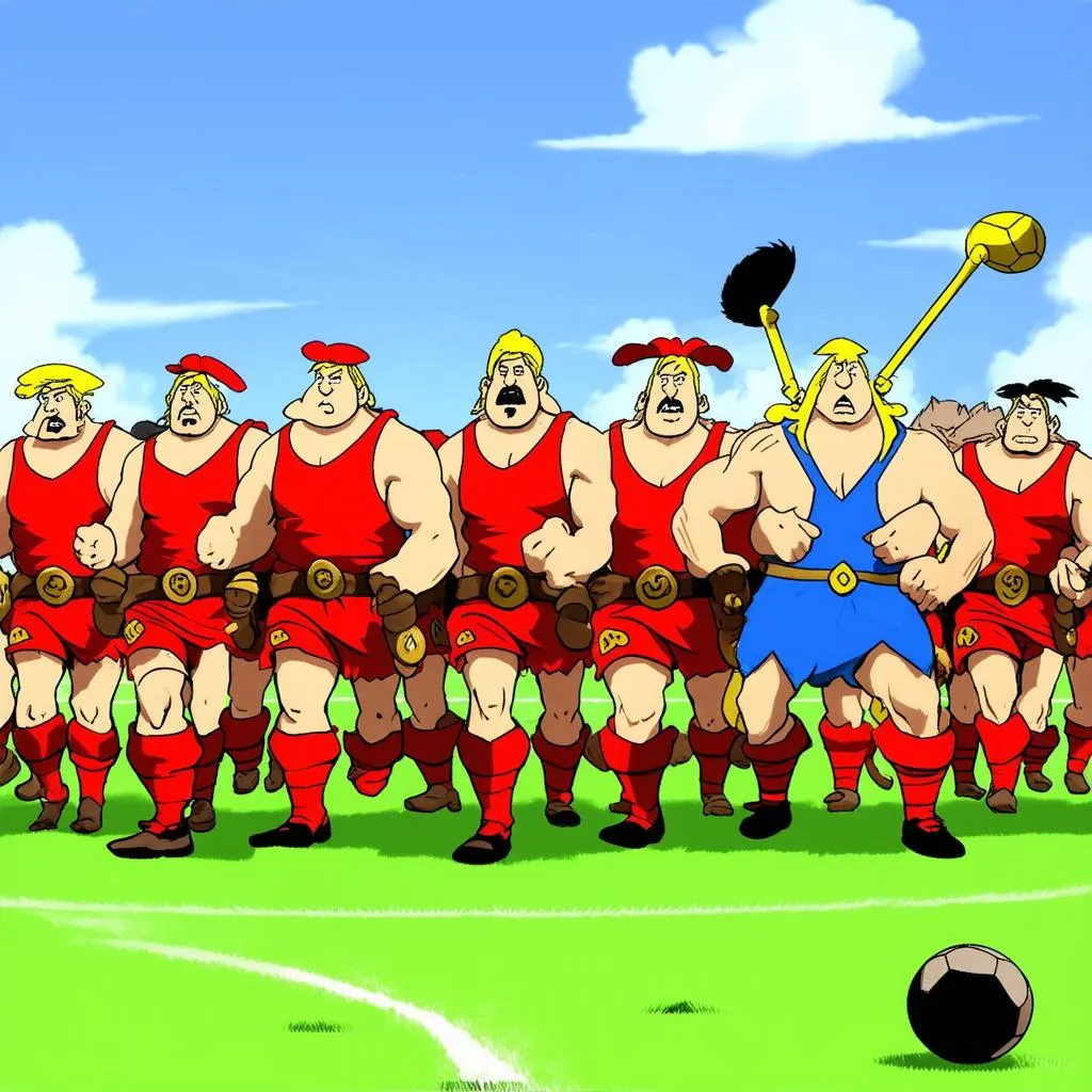 Trận đấu bóng đá Asterix