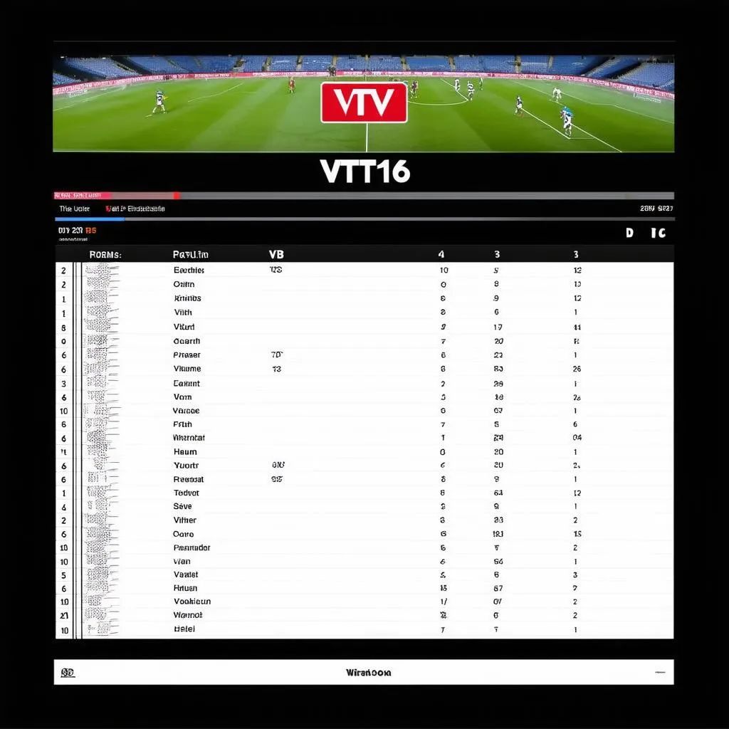 Lịch phát sóng bóng đá trên VTV16