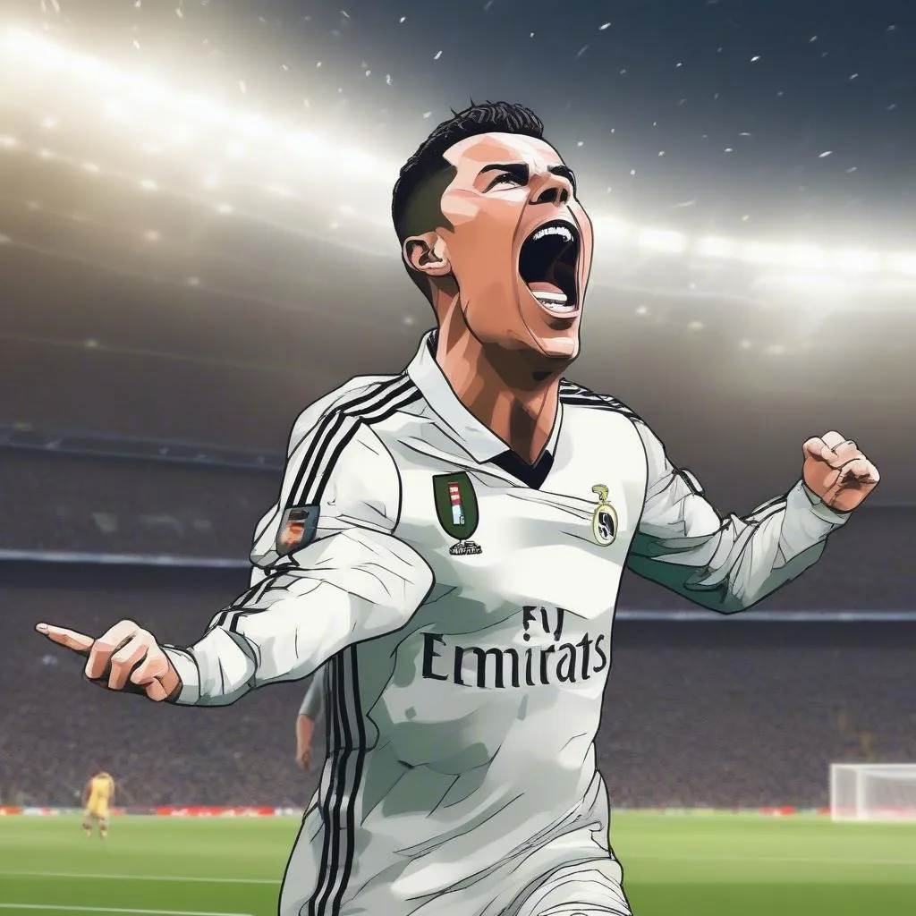 Hình ảnh Ronaldo ăn mừng bàn thắng trong video 442oons