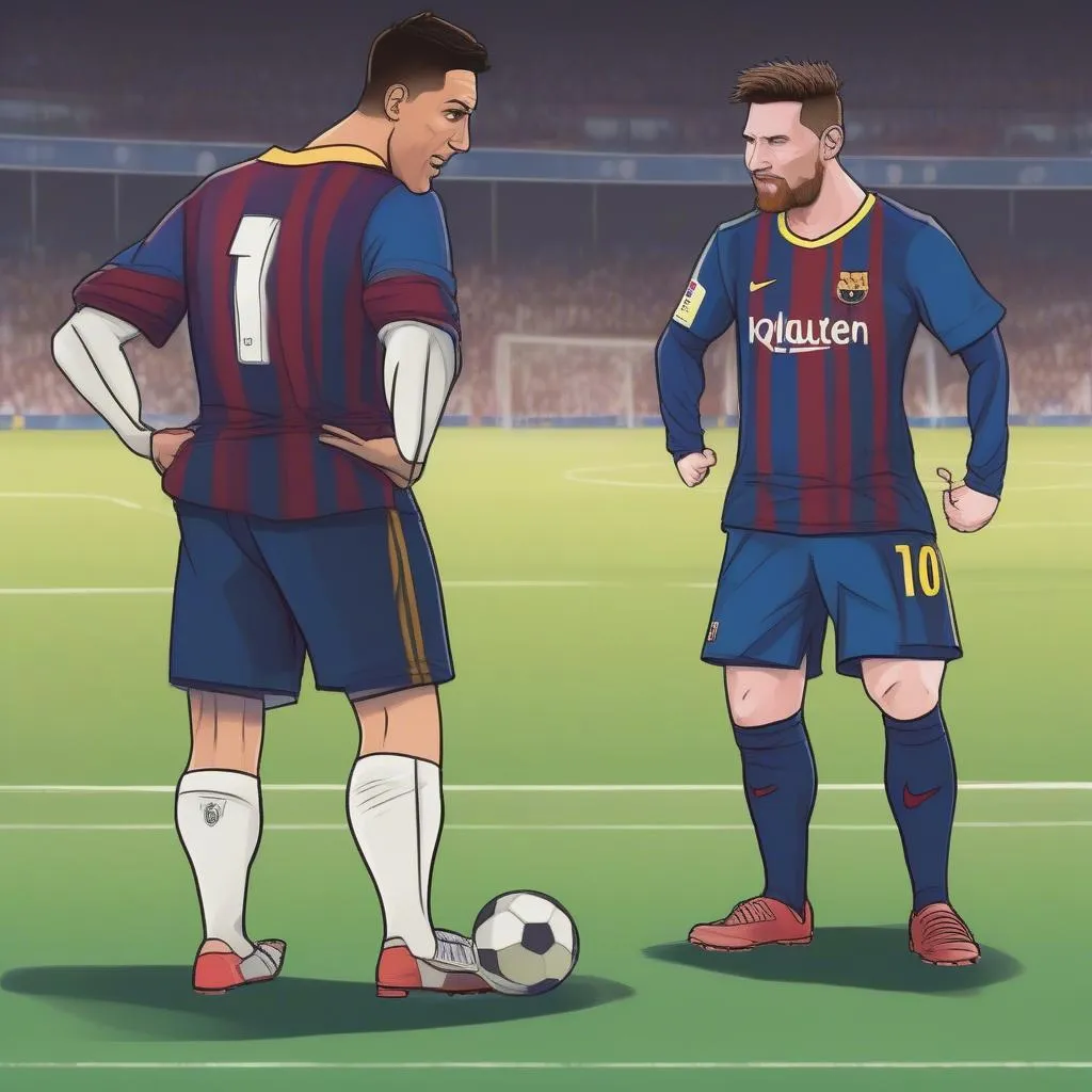 Hình ảnh Ronaldo và Messi trong video 442oons