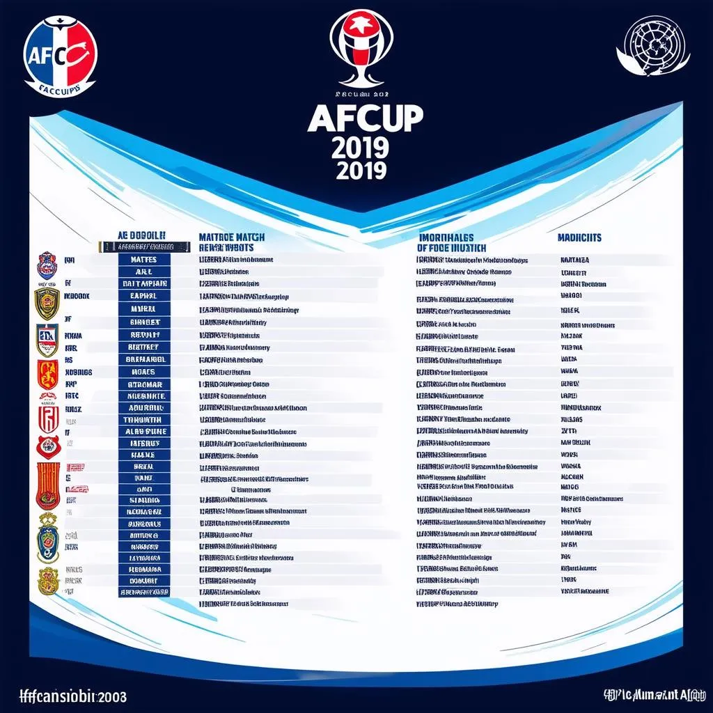 Lịch thi đấu AFC Cup 2019