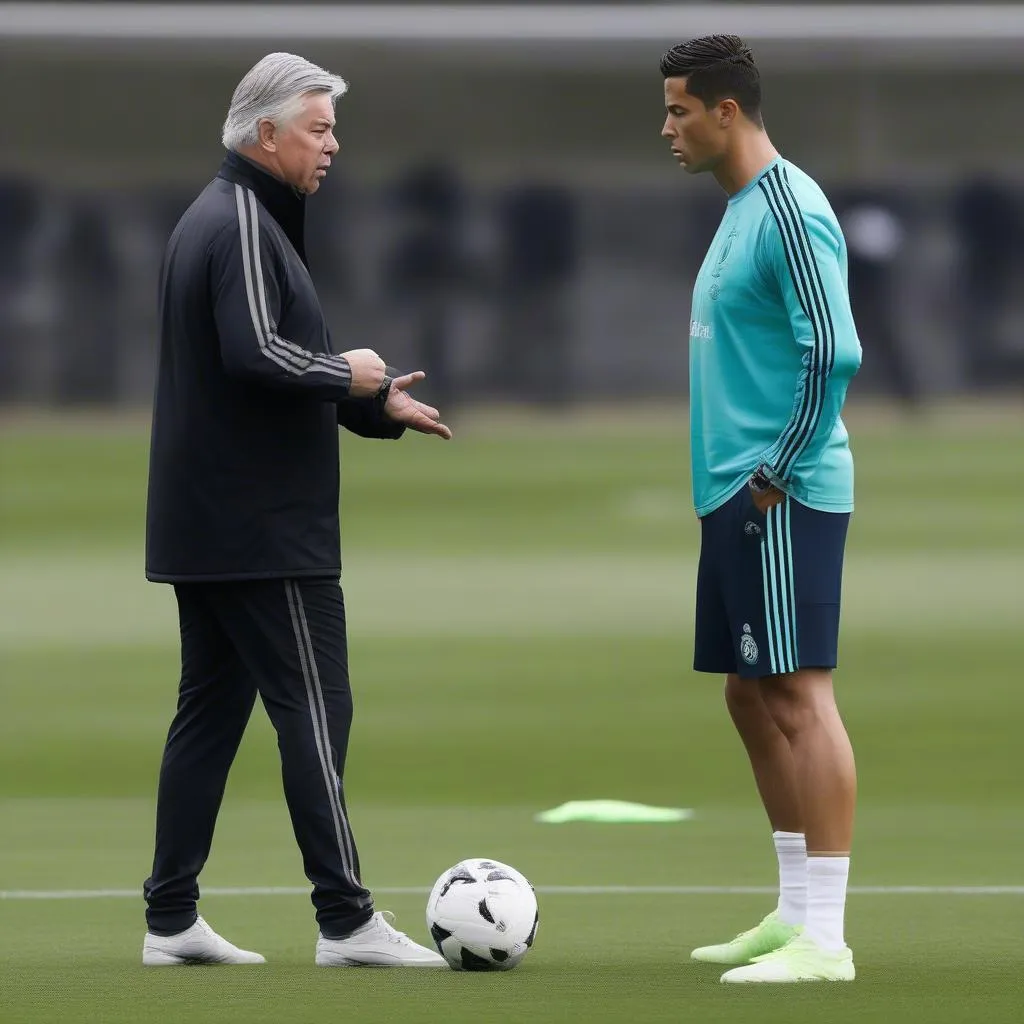 Ancelotti huấn luyện Ronaldo tại Real Madrid