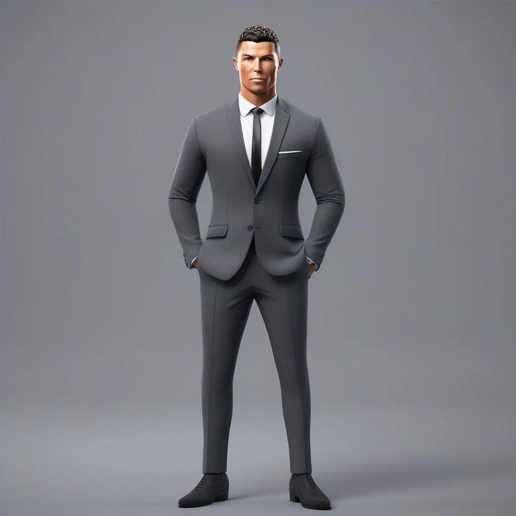 Hình ảnh Ronaldo 3D với phong cách lịch lãm