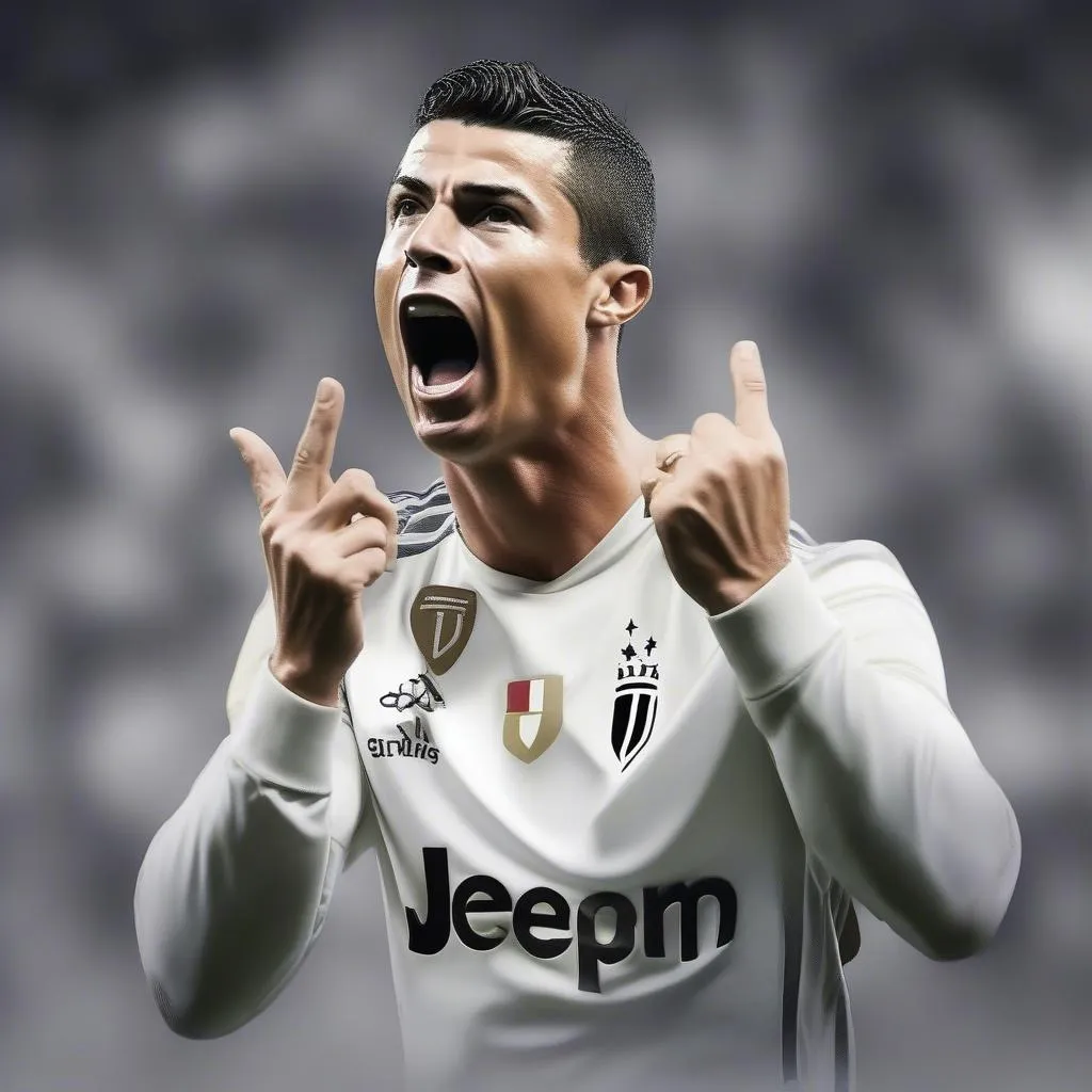 Cristiano Ronaldo Juventus, hình ảnh bìa thể hiện sự kiêu hãnh, tự tin, là biểu tượng cho một huyền thoại vĩ đại