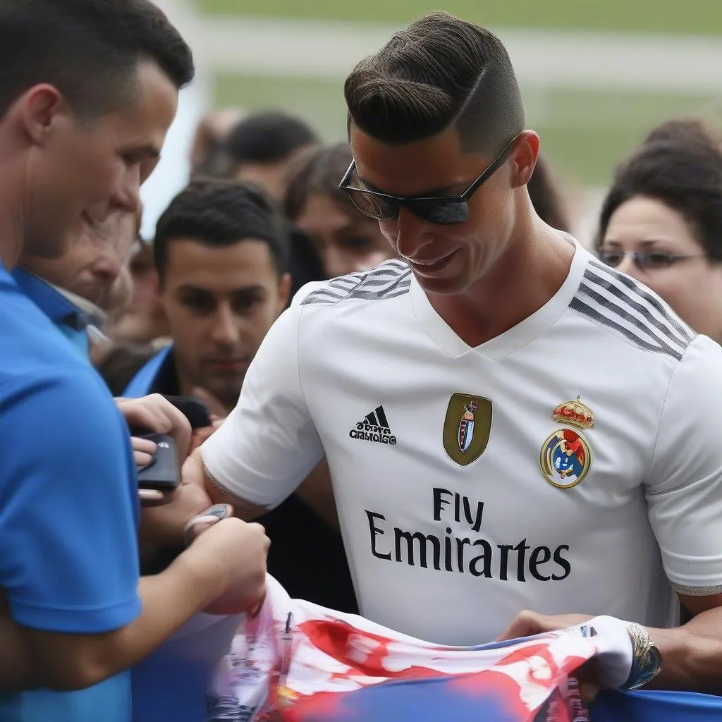 Áo đấu được Cristiano Ronaldo ký tặng