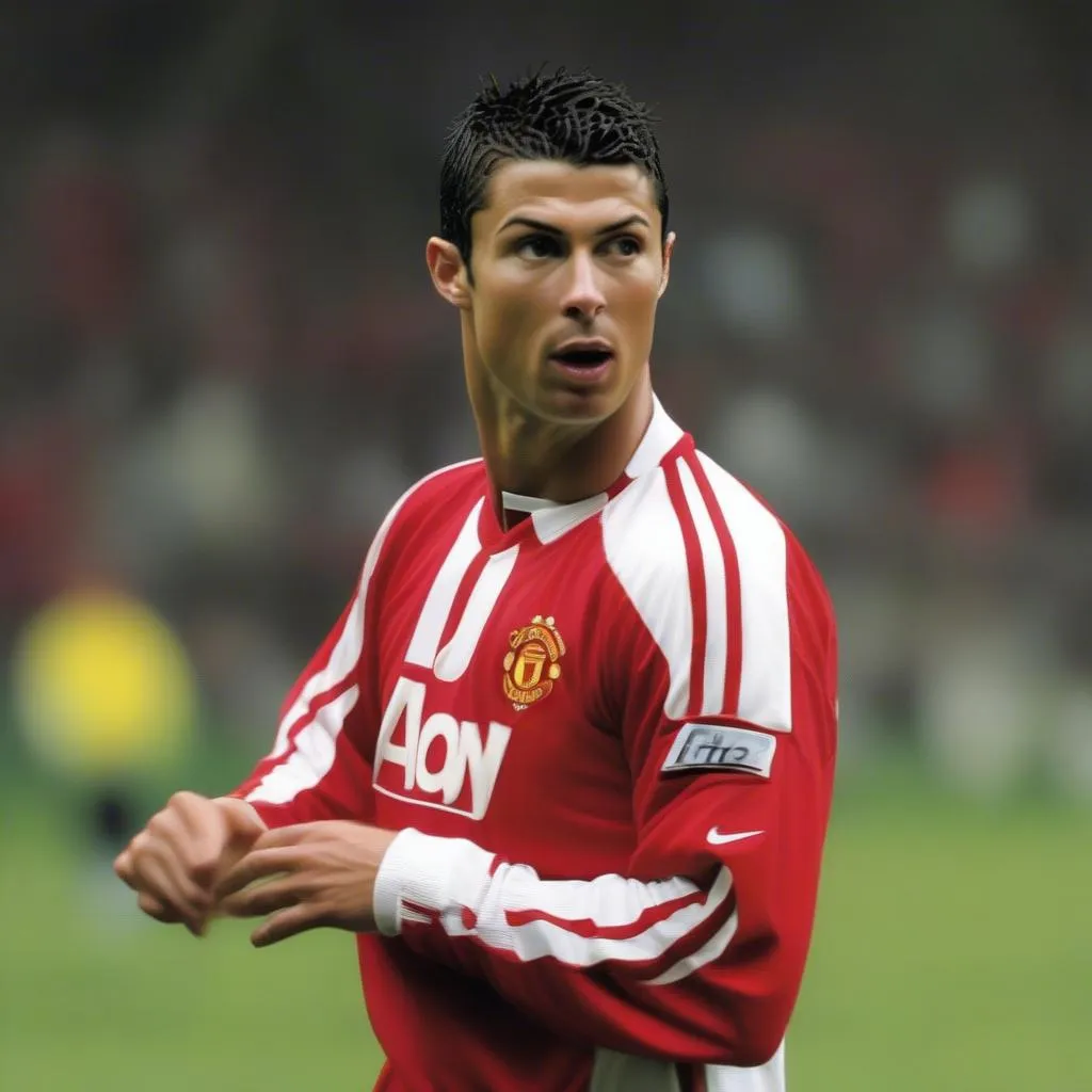 Áo đấu Cristiano Ronaldo thời còn thi đấu cho Manchester United