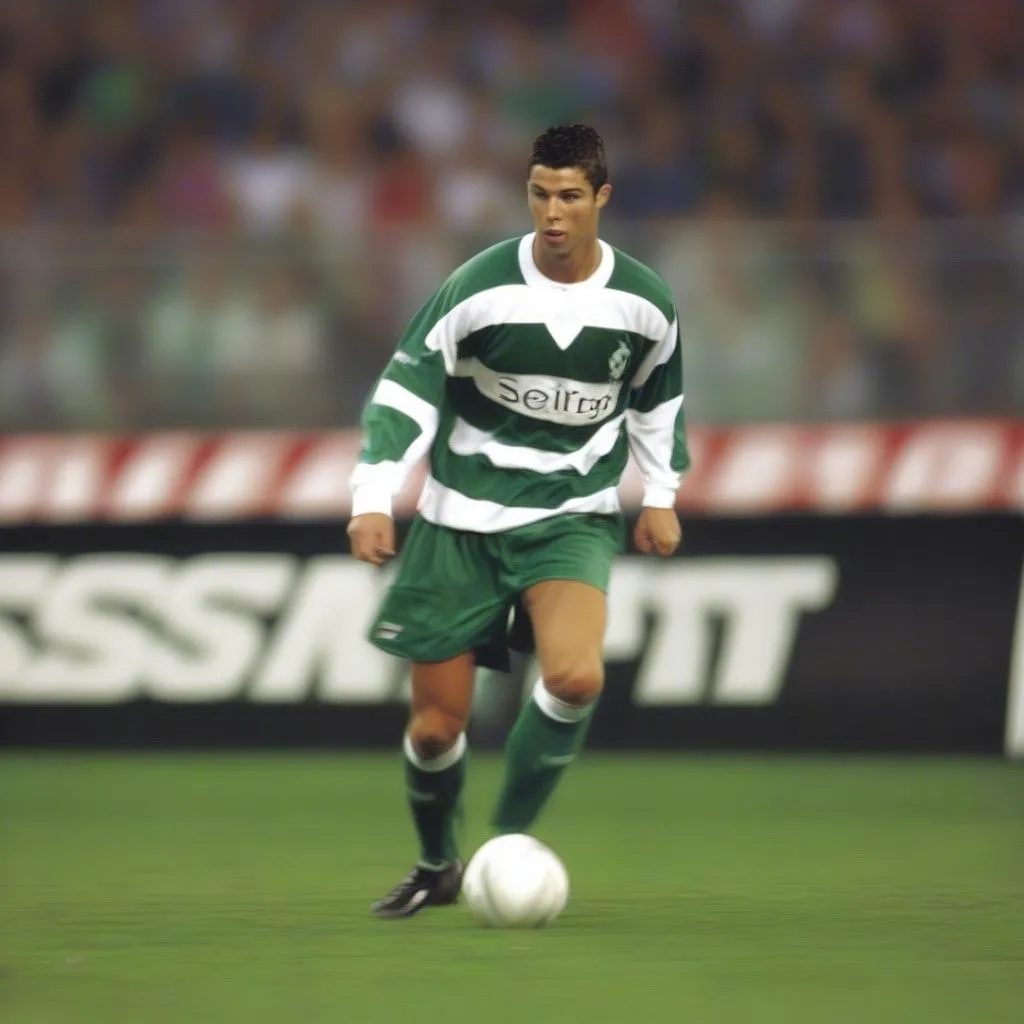 Áo đấu Cristiano Ronaldo thời còn thi đấu cho Sporting Lisbon