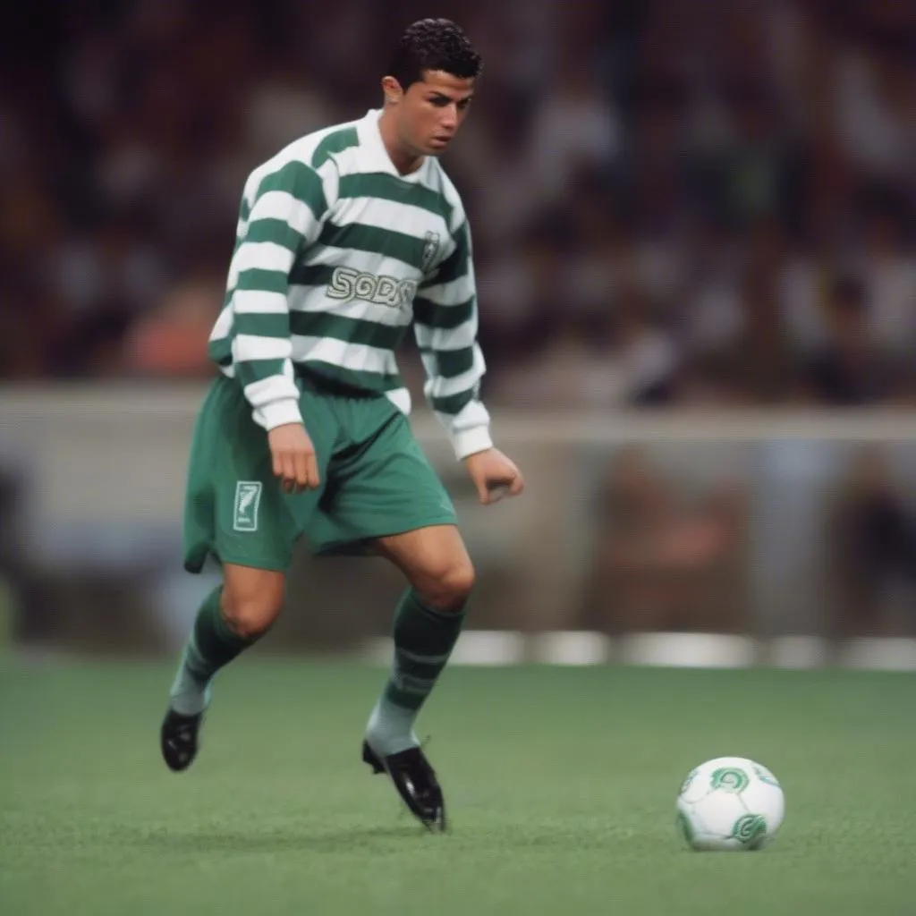 Áo đấu của Ronaldo khi còn thi đấu cho Sporting Lisbon