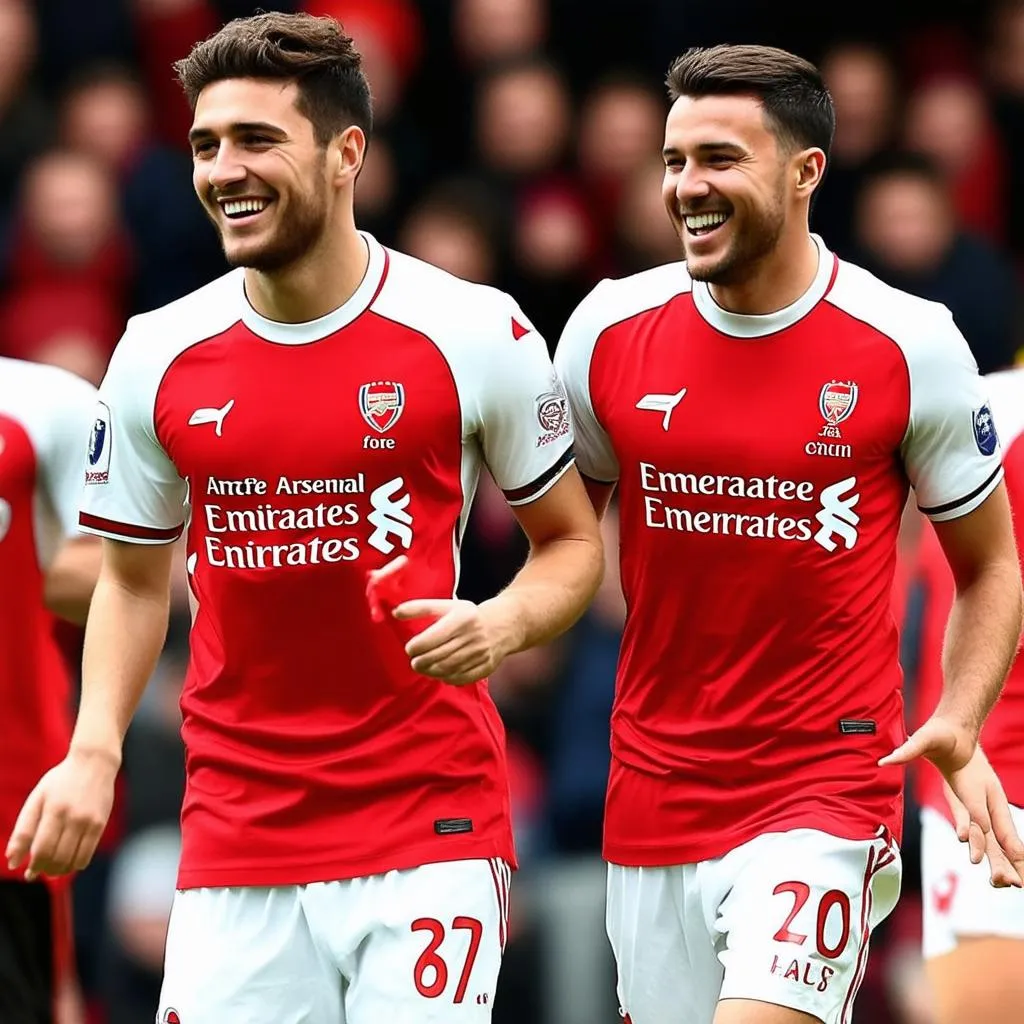 Hình ảnh cầu thủ Arsenal và Liverpool