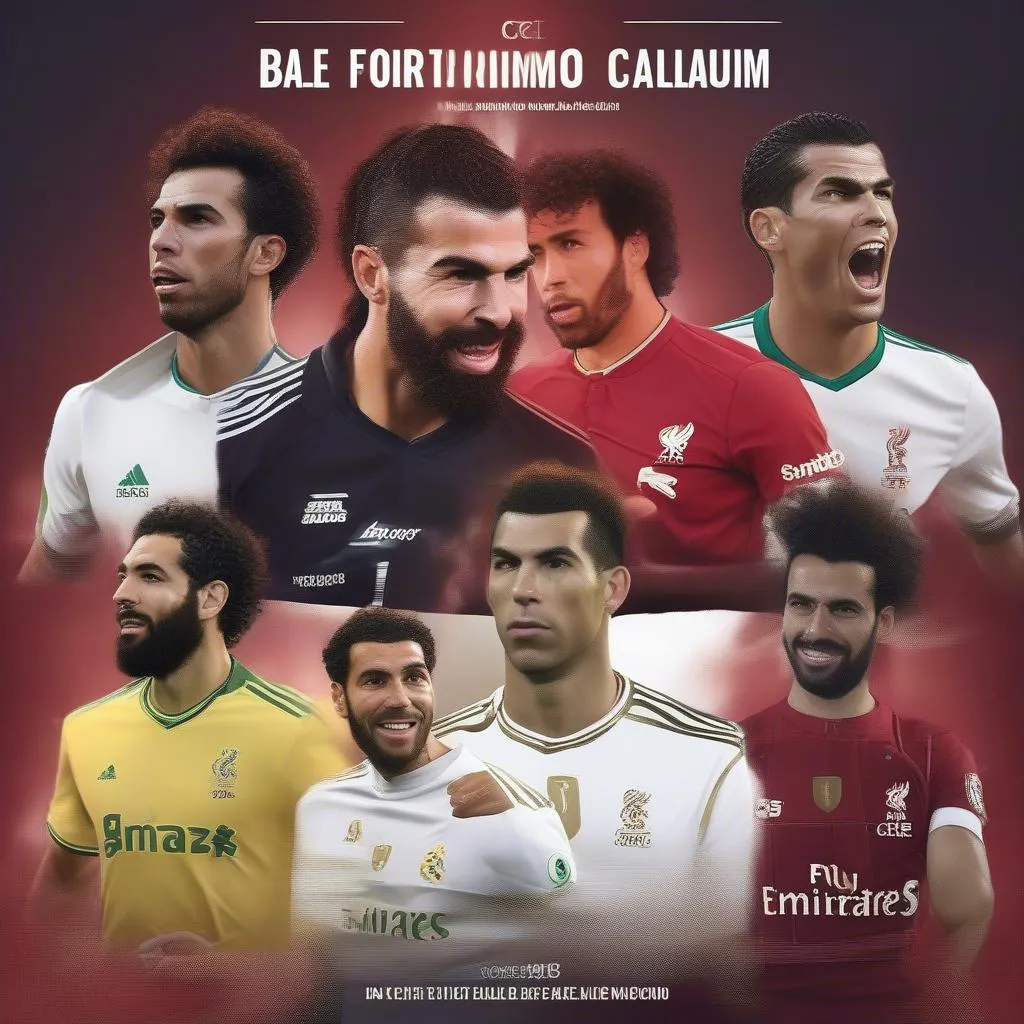 Hình ảnh mô phỏng trận đấu giữa Bale &amp; Ronaldo và Salah &amp; Firmino