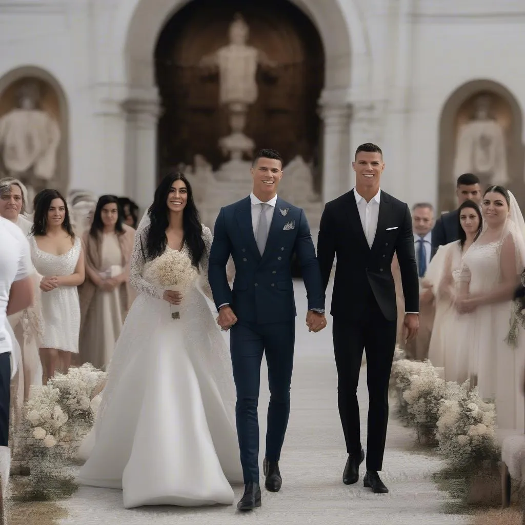 Hình ảnh Georgina Rodriguez và Ronaldo trong lễ kết hôn