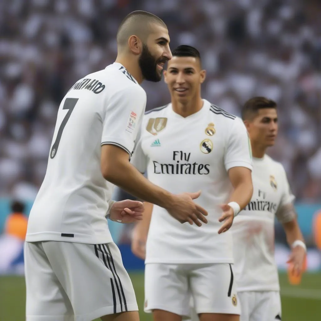 Cặp đôi Benzema và Ronaldo trong màu áo Real Madrid