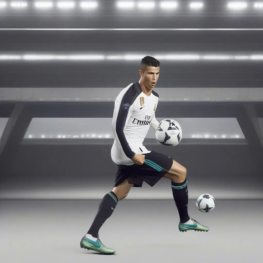 Bóng đá chính hãng của Ronaldo, được sản xuất bởi Nike, với logo CR7 độc quyền