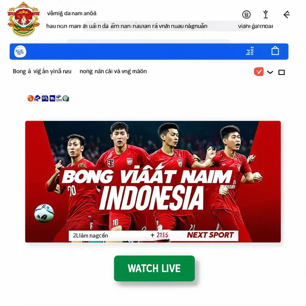 Link xem bóng đá Việt Nam Indonesia Next Sport