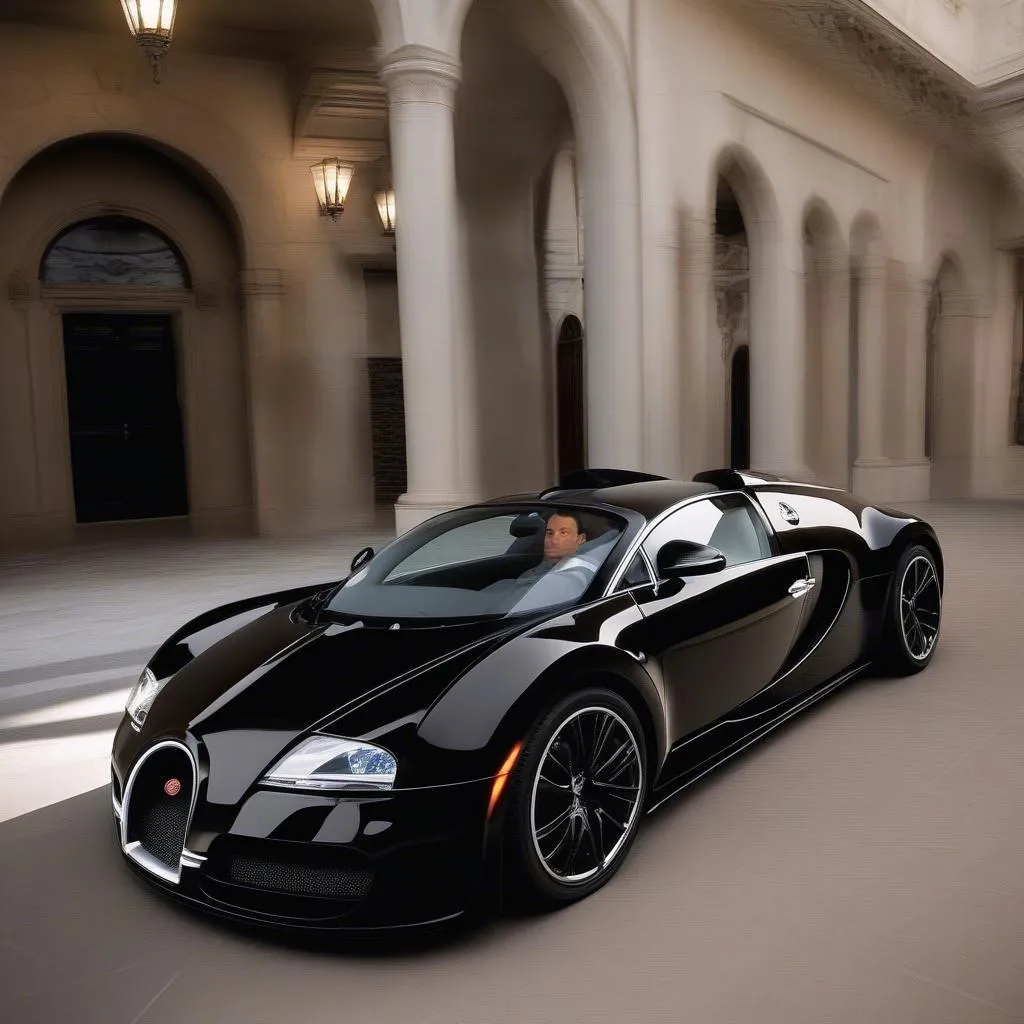 Cristiano Ronaldo sở hữu chiếc Bugatti Veyron màu đen sang trọng, được xem là một trong những siêu xe nhanh nhất thế giới.