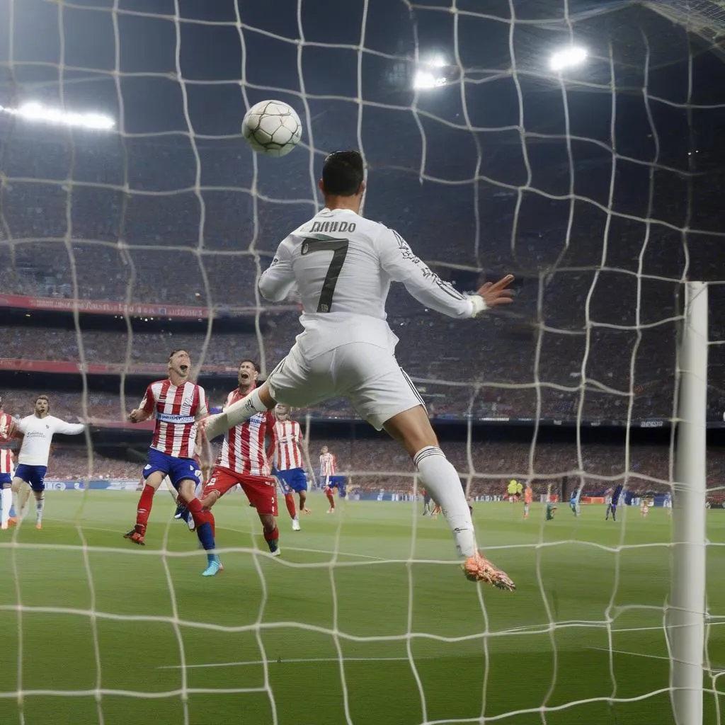 C.Ronaldo ghi bàn thắng thứ hai vào lưới Atletico Madrid, nâng tỷ số lên 2-0