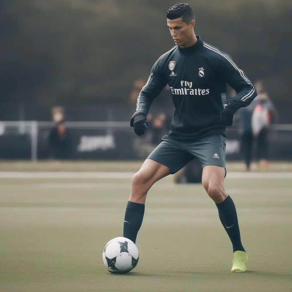 Ronaldo luyện tập kỹ năng cá nhân