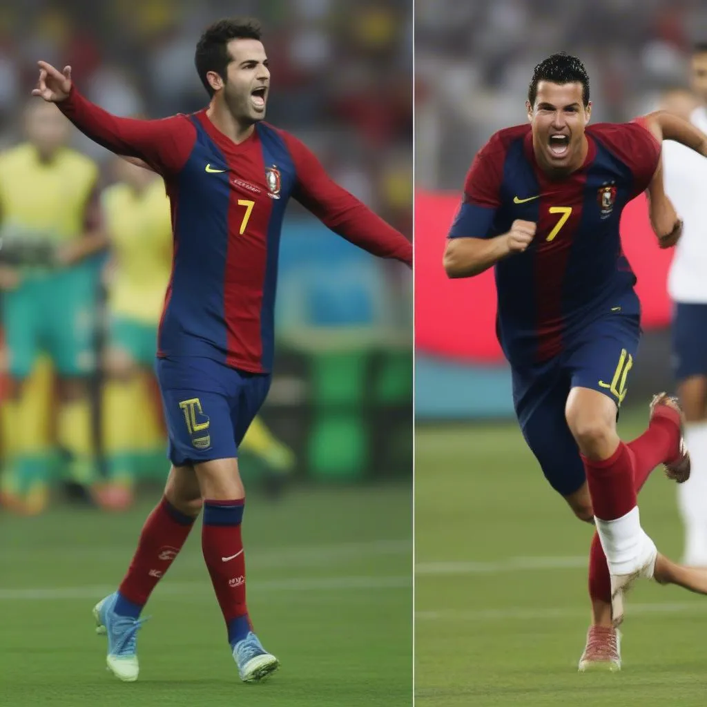 Cesc Fabregas và Cristiano Ronaldo thi đấu cùng nhau trong đội tuyển Bồ Đào Nha