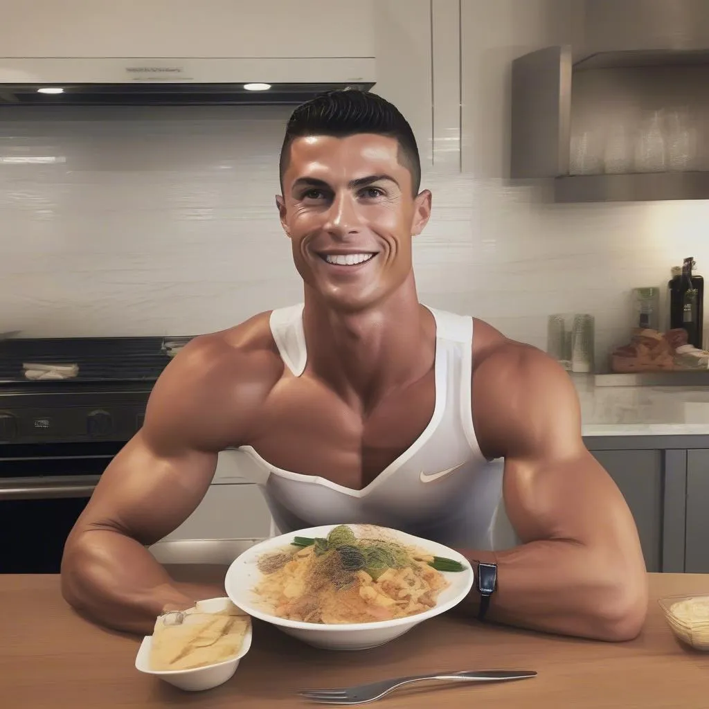 Ronaldo với chế độ ăn uống khoa học, giàu protein, carbohydrate, và chất béo tốt