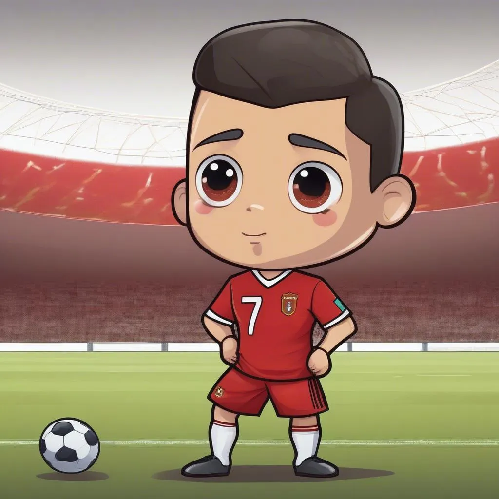 Phong cách chibi Cristiano Ronaldo mạnh mẽ