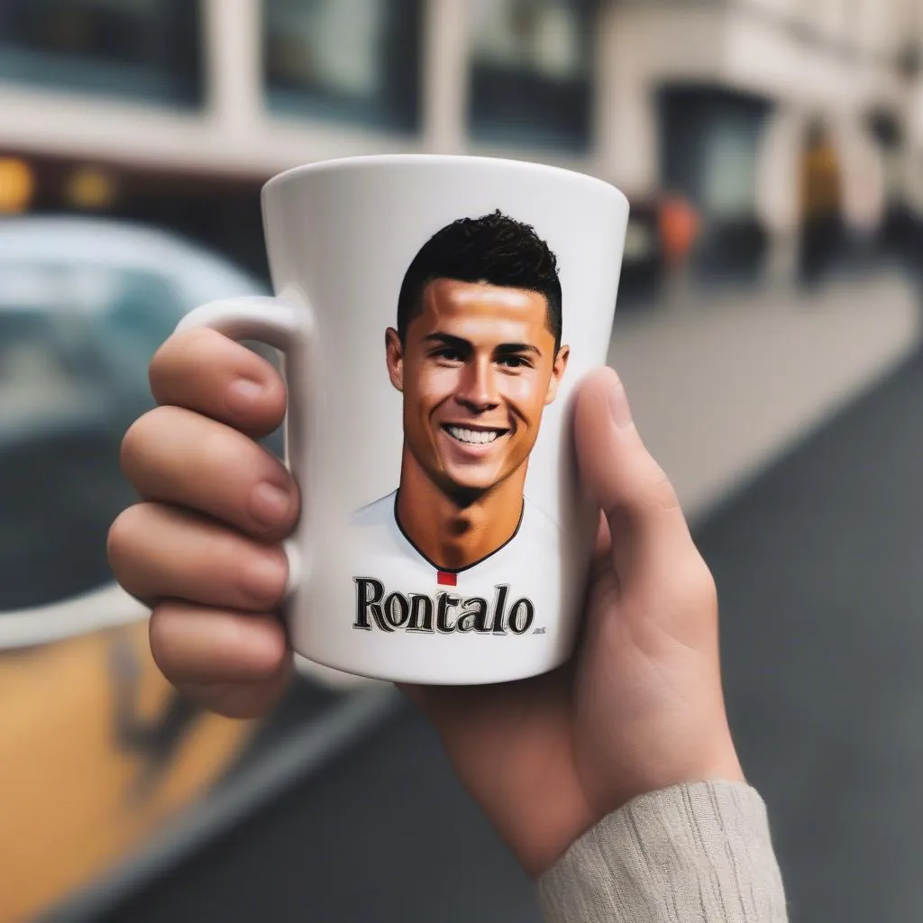 cốc hình ronaldo fan