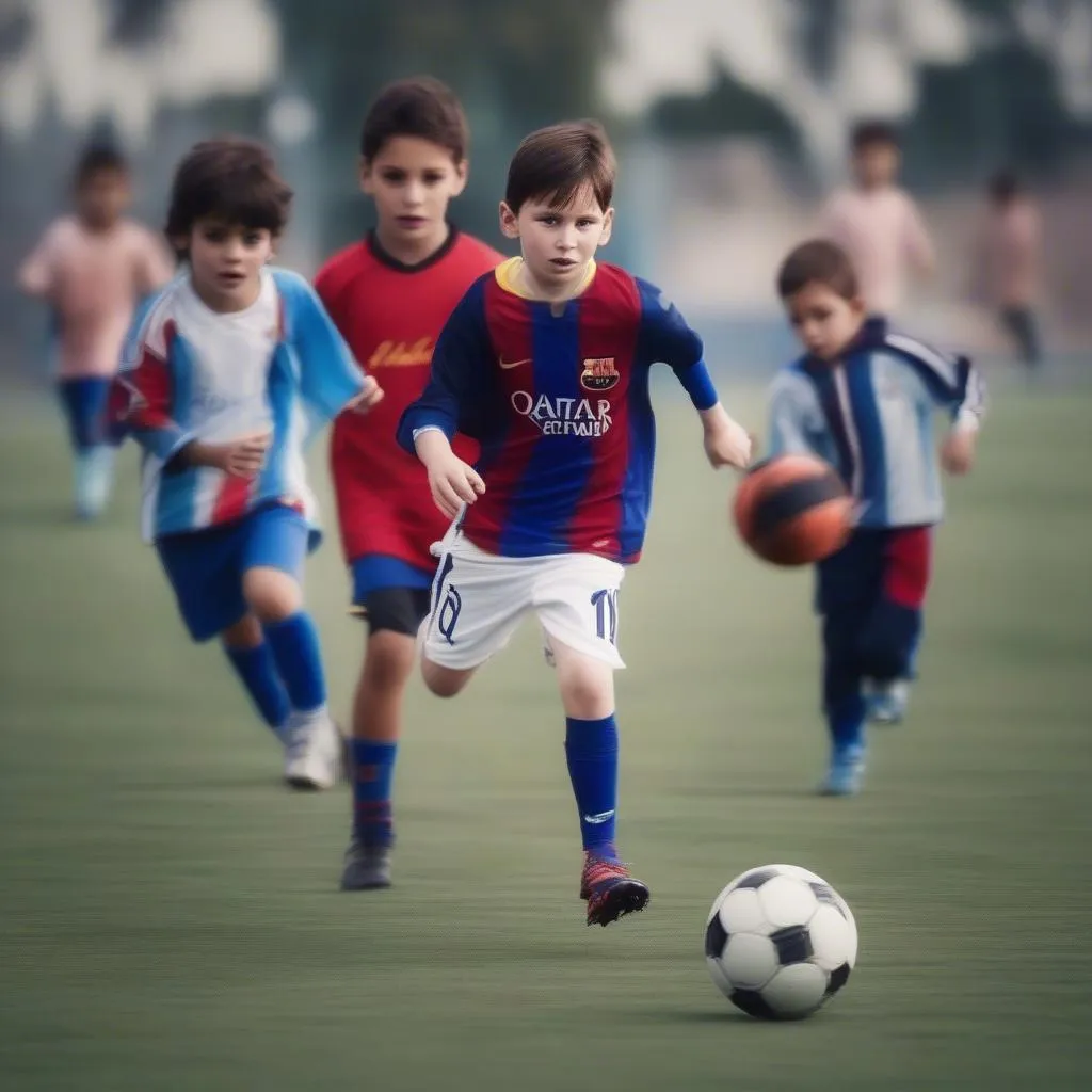 Hình ảnh Messi Jr chơi bóng