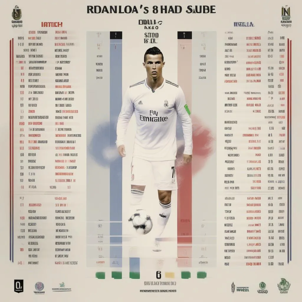 Lịch thi đấu các trận đấu có sự góp mặt của Ronaldo