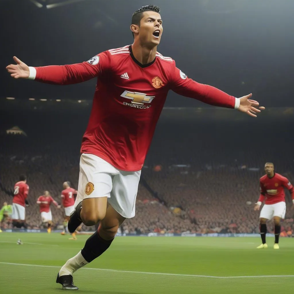 CR7 trong màu áo Manchester United