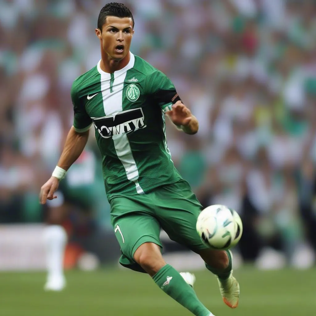 CR7 trong màu áo Sporting Lisbon