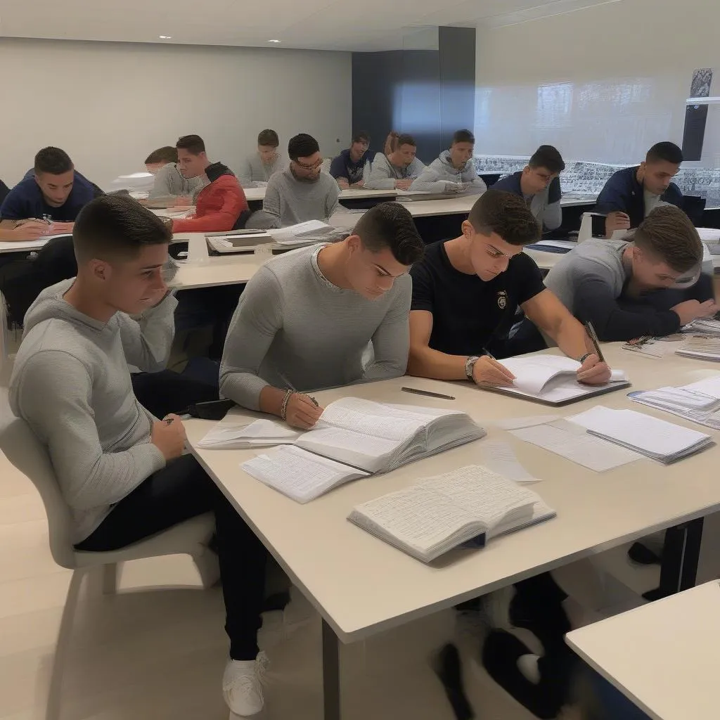 Hình ảnh các học viên đang học tập tại Cristiano Ronaldo University