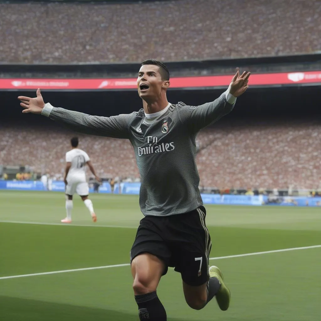 Cristiano Ronaldo ăn mừng bàn thắng