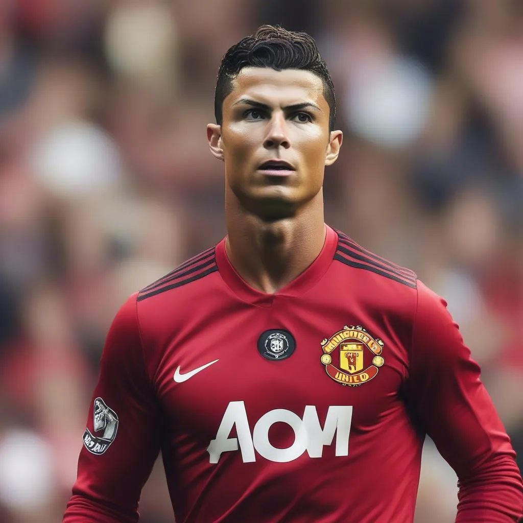 Hình ảnh CR7 trong màu áo Manchester United