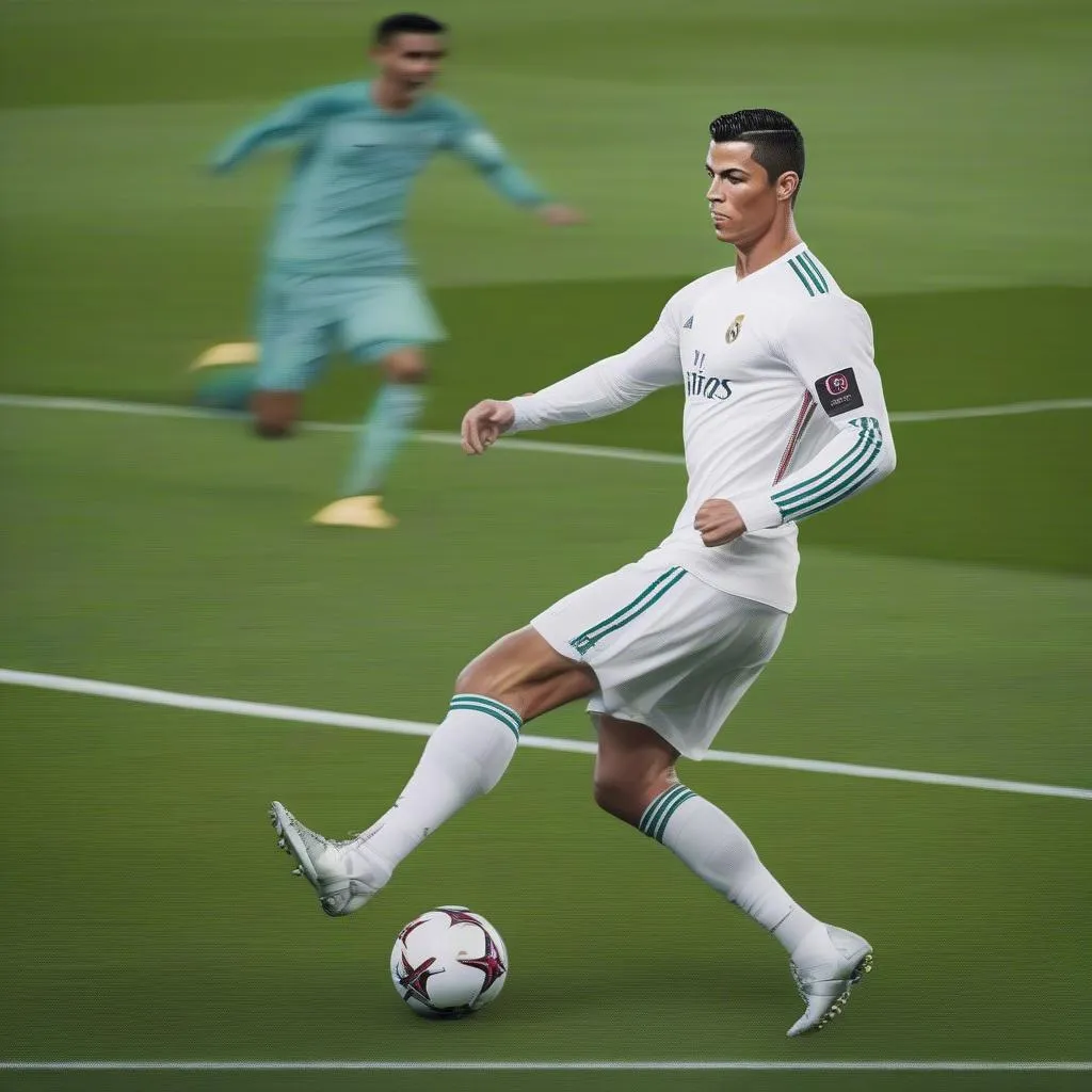 Cristiano Ronaldo Cup Cover: Hình ảnh Ronaldo đang thi đấu trên sân cỏ 