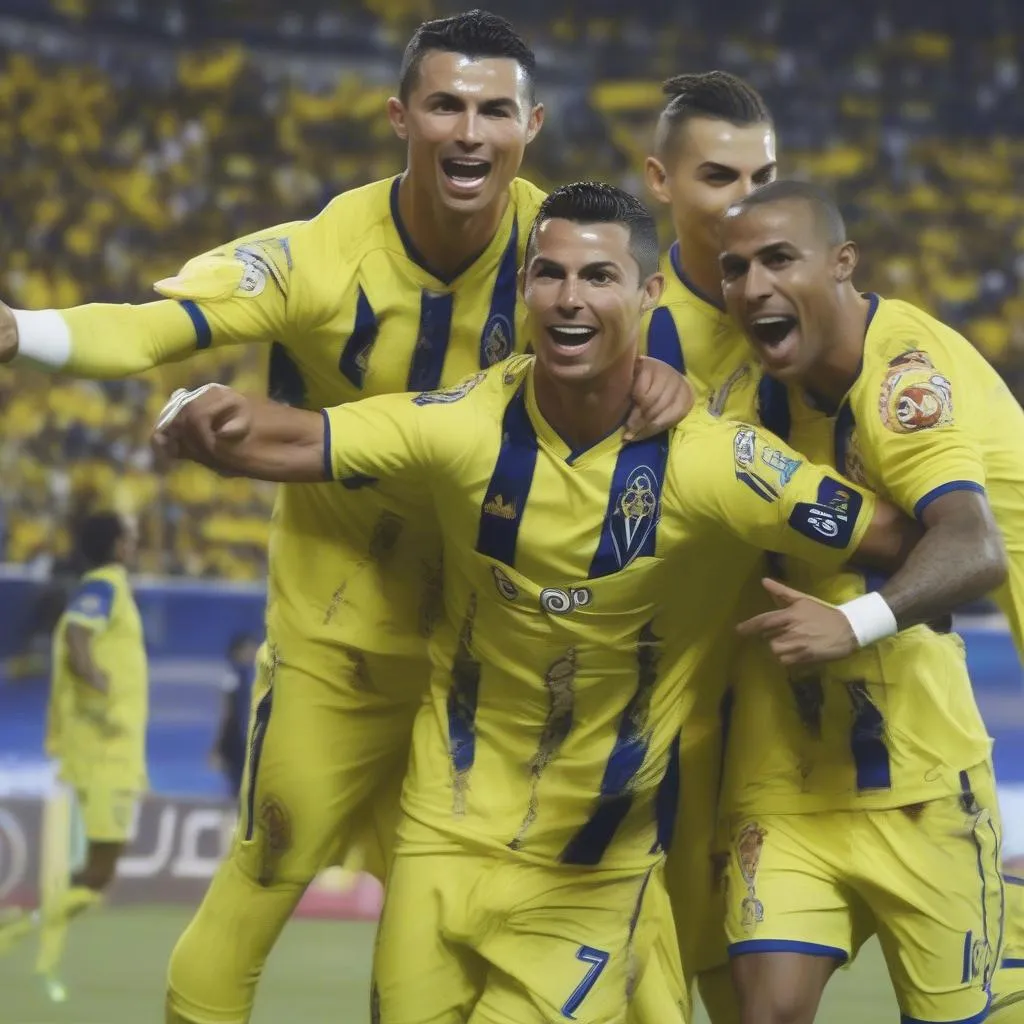 Hình ảnh Cristiano Ronaldo đang ghi bàn cho Al-Nassr