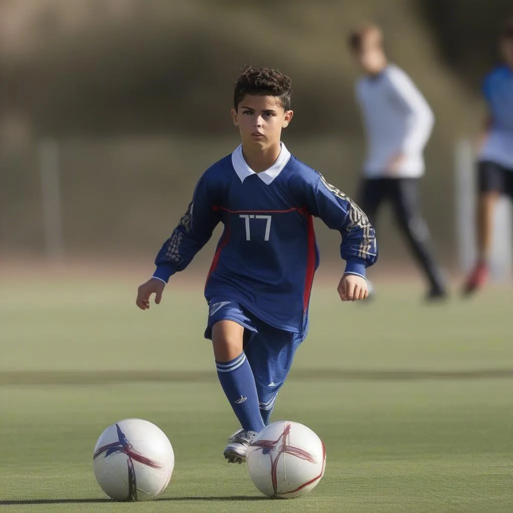 Cristiano Ronaldo Jr thi đấu bóng đá