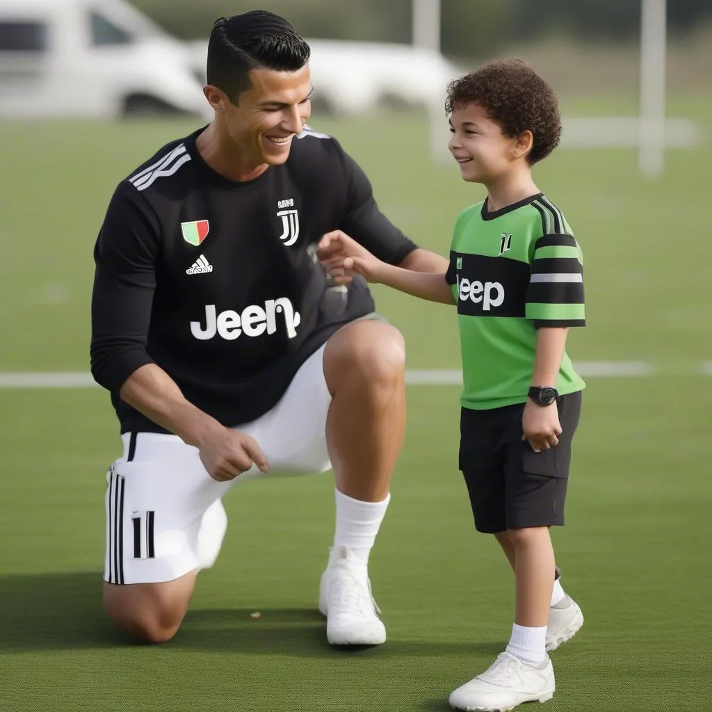 Cristiano Ronaldo Jr. và bố Cristiano Ronaldo