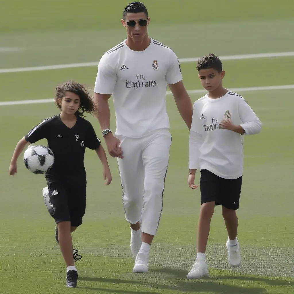 Cristiano Ronaldo Jr và Georgina Rodriguez cùng tham gia các hoạt động thể thao