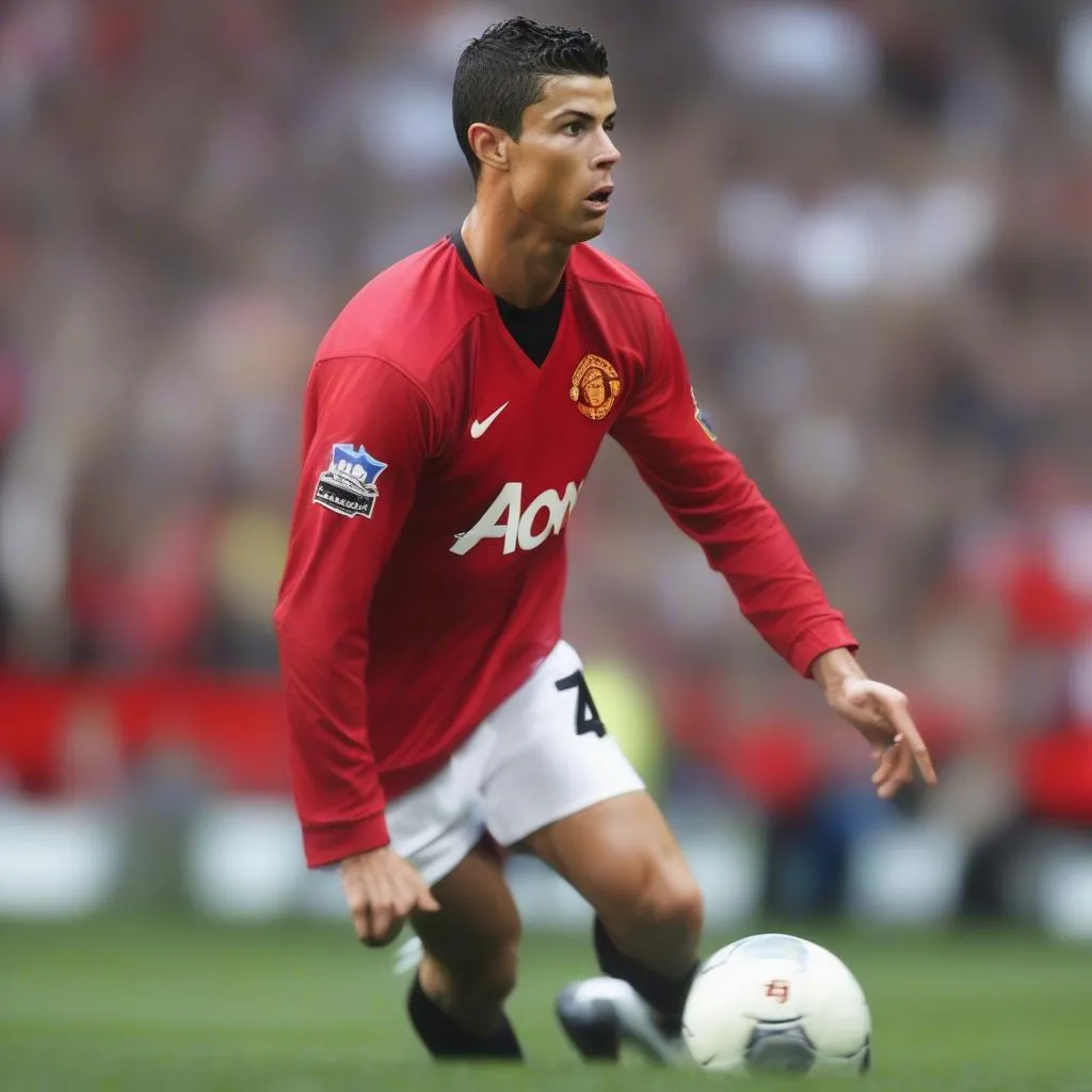 Ronaldo trong màu áo Manchester United