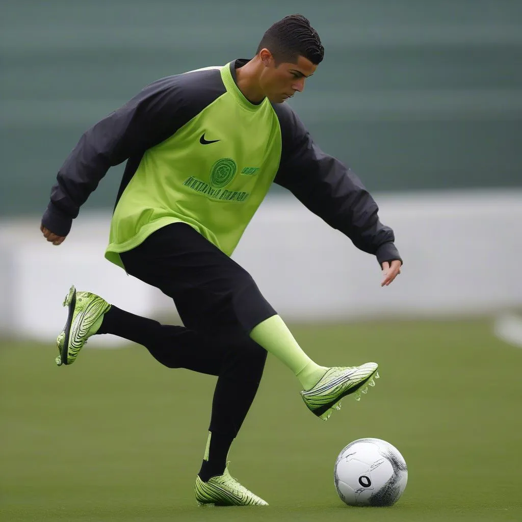 Cristiano Ronaldo trong đôi giày Nike Mercurial đầu tiên