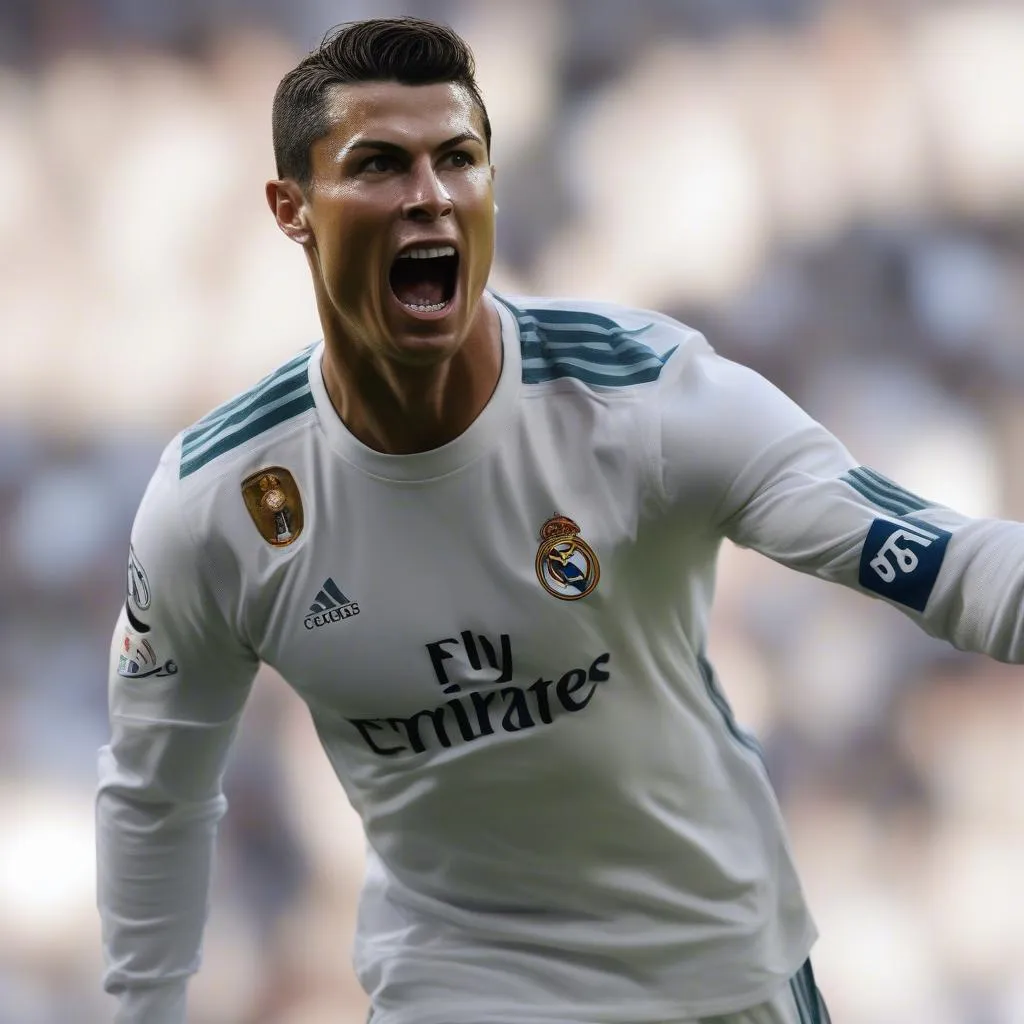 Ronaldo ăn mừng bàn thắng cho Real Madrid