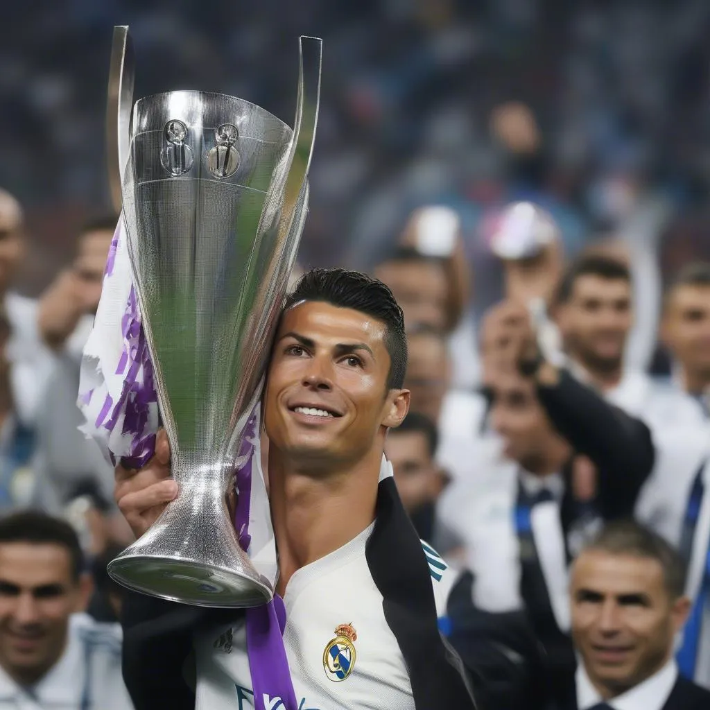 Ronaldo nâng cao chức vô địch Champions League với Real Madrid