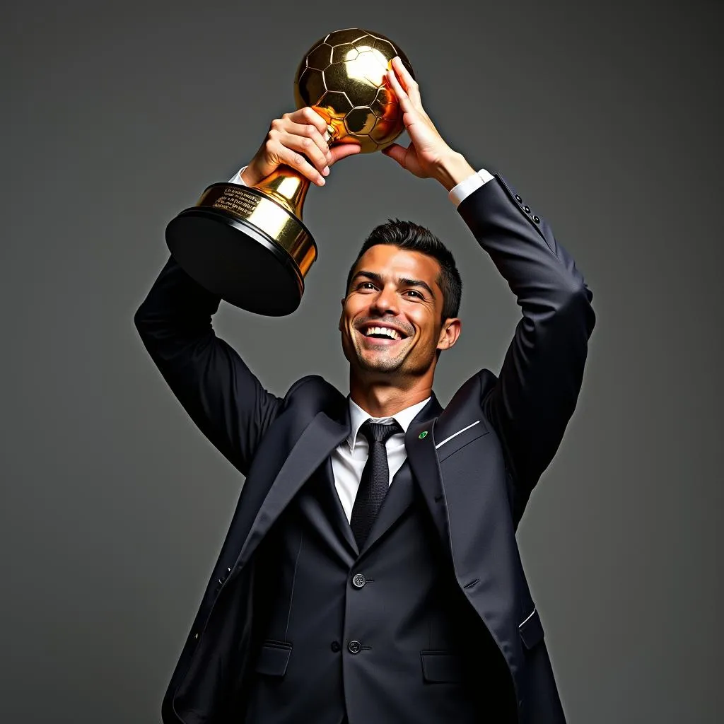 Cristiano Ronaldo Receiving the Ballon d'Or Award