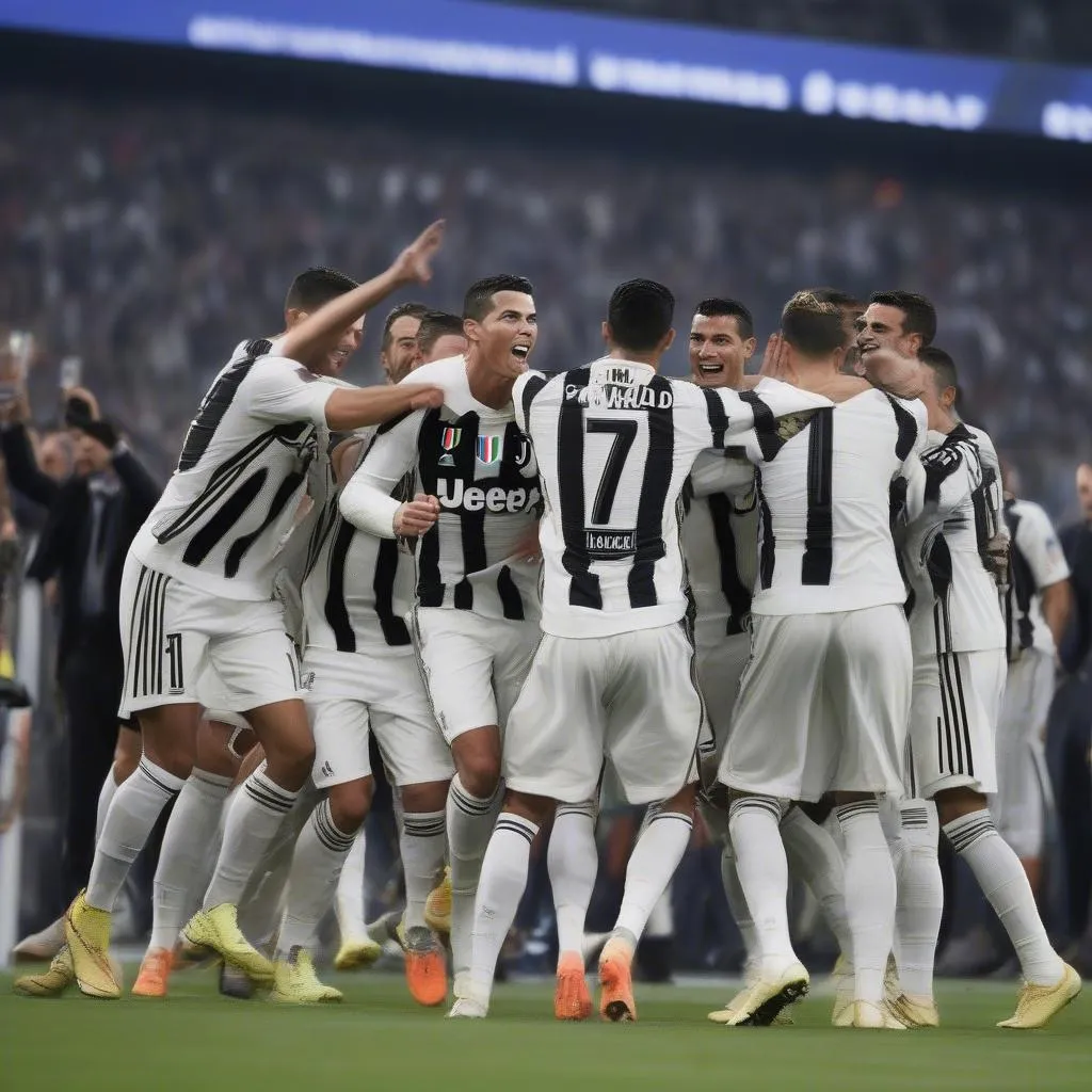 Cristiano Ronaldo thi đấu cho Juventus