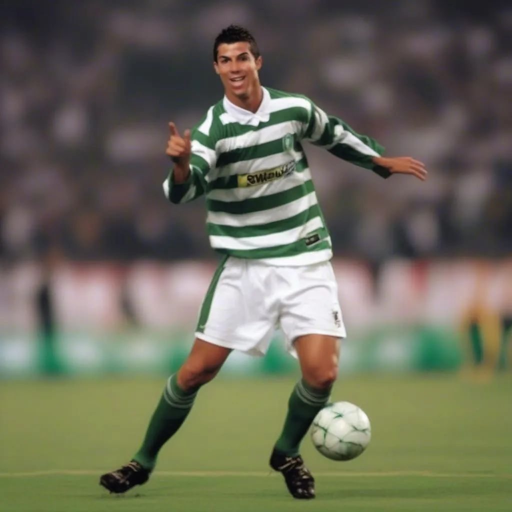 Cristiano Ronaldo trong màu áo Sporting CP