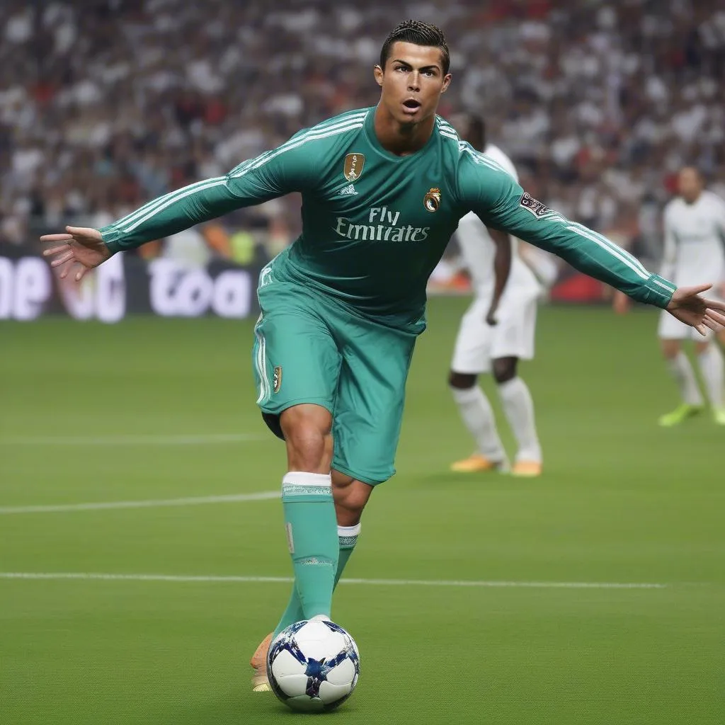 Ronaldo sút phạt hàng rào siêu phẩm 